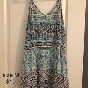 Printed blue dress